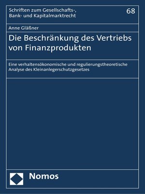 cover image of Die Beschränkung des Vertriebs von Finanzprodukten